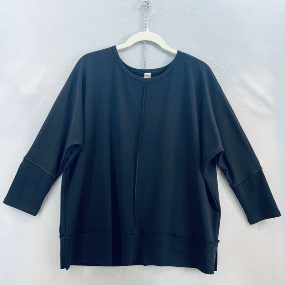 SPANX Black Perfect‎ Length Dolman Sleeve Athleisure Pullover SZ Large Casual - Picture 1 of 8